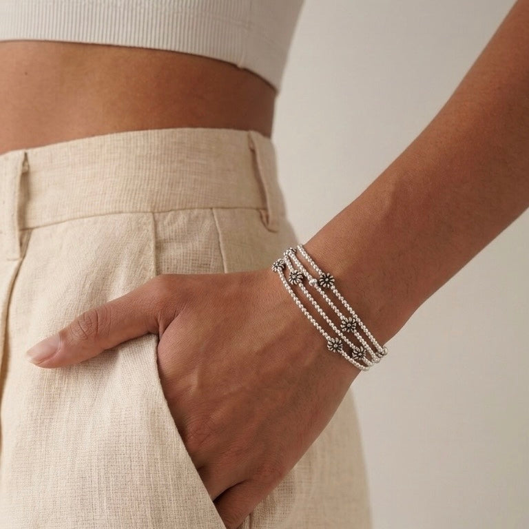 Daisy Chain Bracelet - Sterling Silver – view 2
