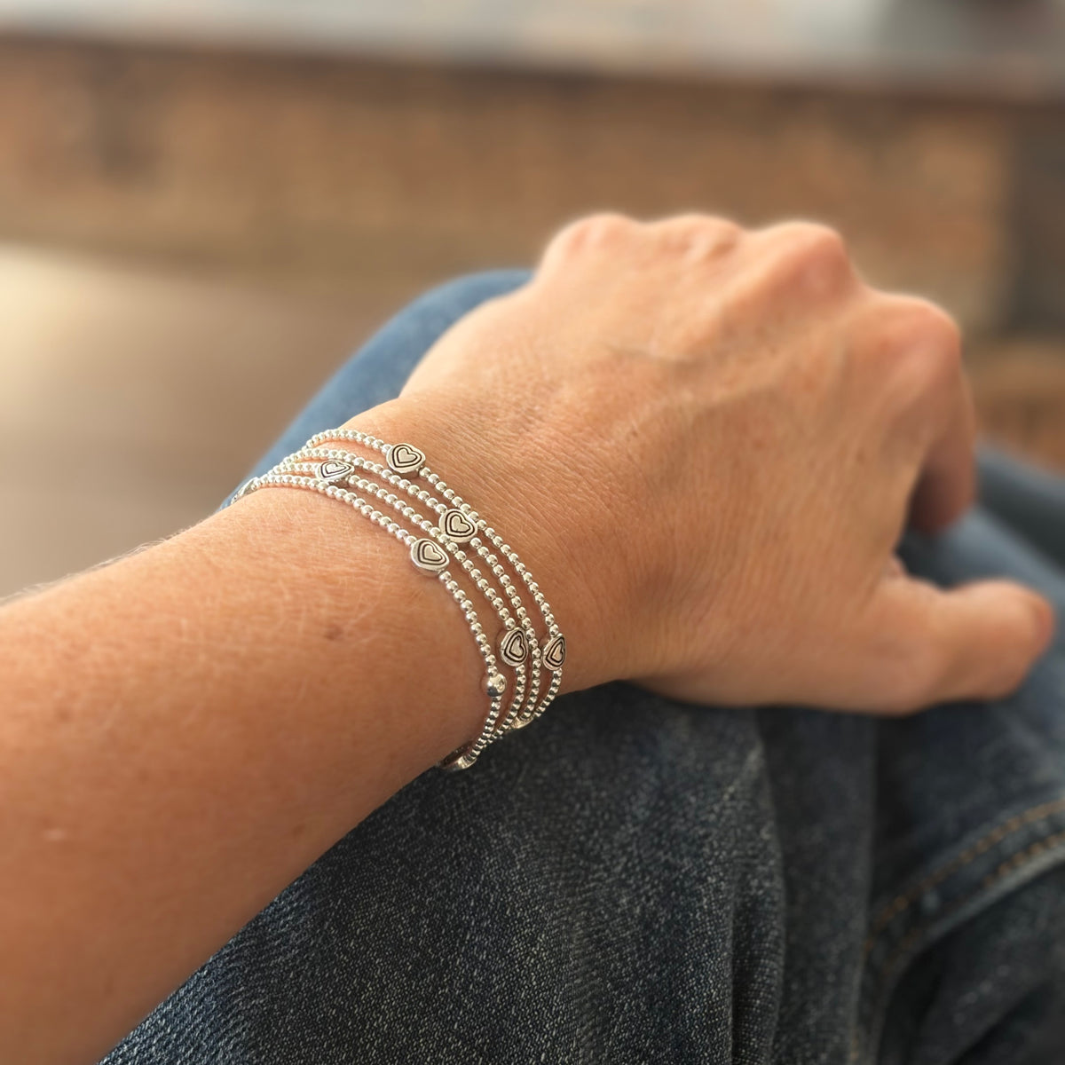 Heart Bead Bracelet - Sterling Silver – view 2