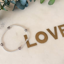 Load image into Gallery viewer, Sterling Silver Heart Bead Bracelet