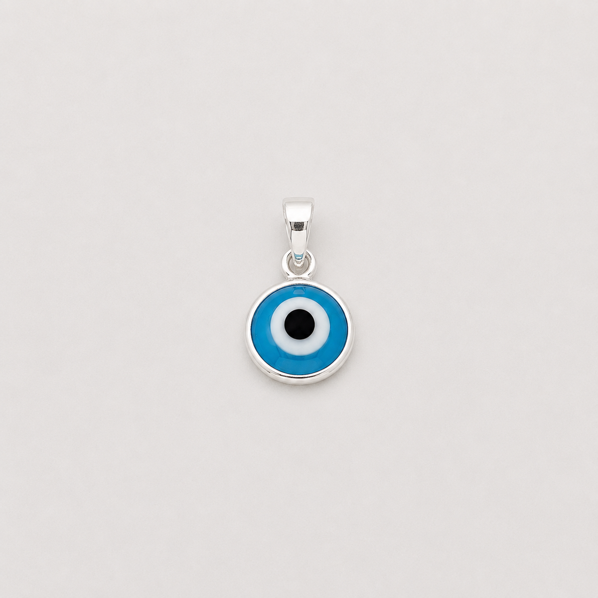Turquoise Evil Eye Charm - Sterling Silver