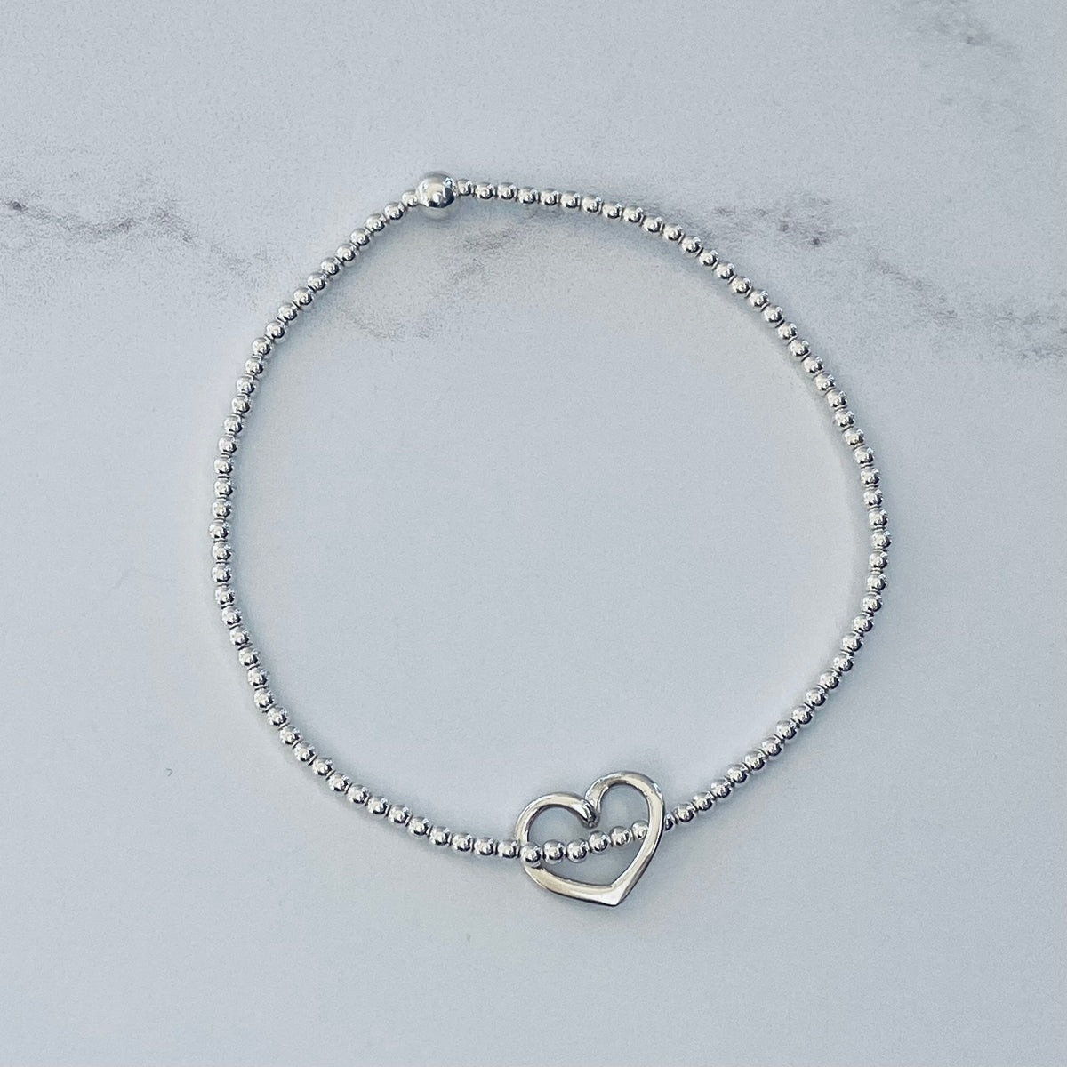 2mm Hanging Heart Bracelet