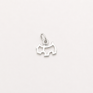 Cut Out Dog Charm - Sterling Silver