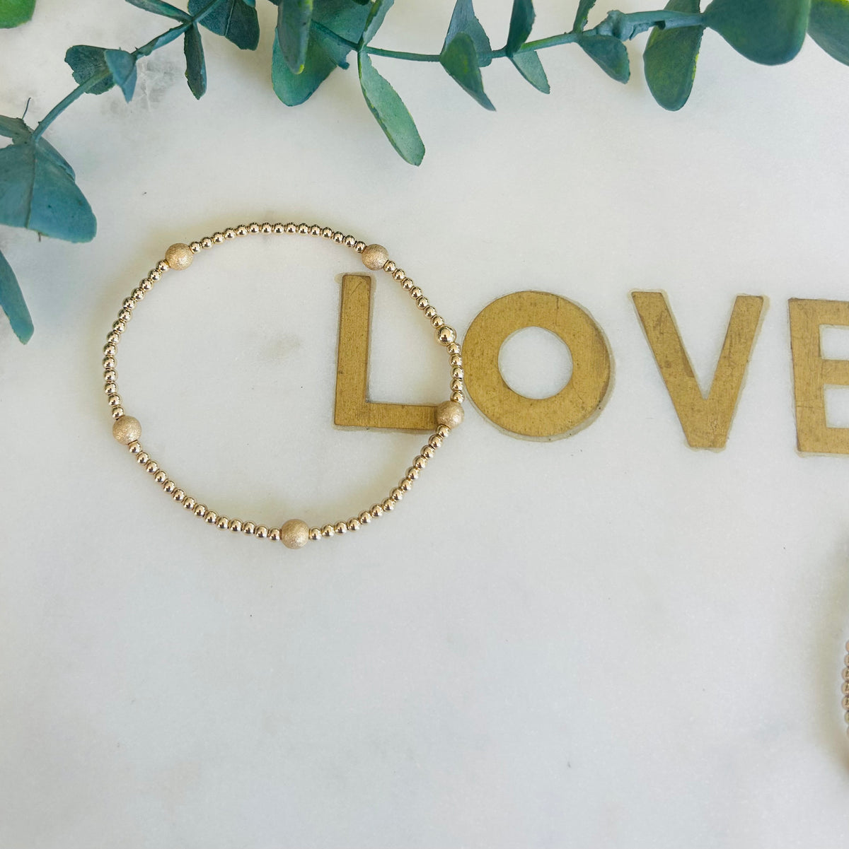 14ct 2.5mm & 5mm Star Dust Combination Bracelet - Gold Filled