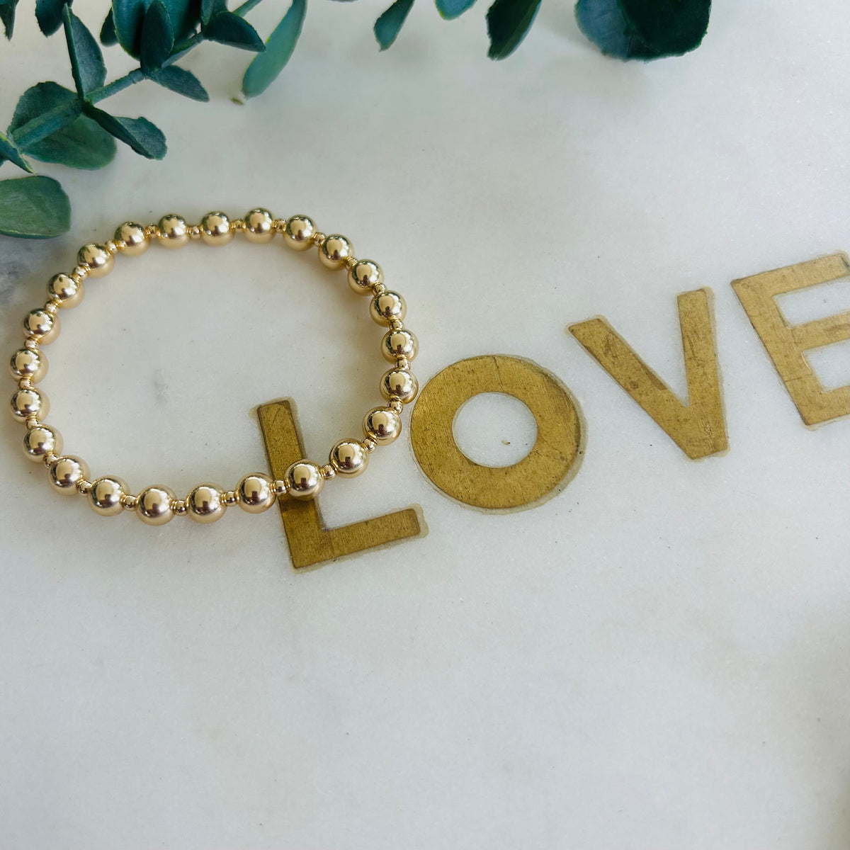 14ct 6mm & 2.5mm Combination Bracelet - Gold Filled