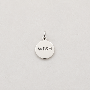 “Wish” Disc Charm - Sterling Silver