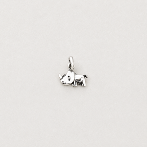 Cute Rhino Charm - Sterling Silver