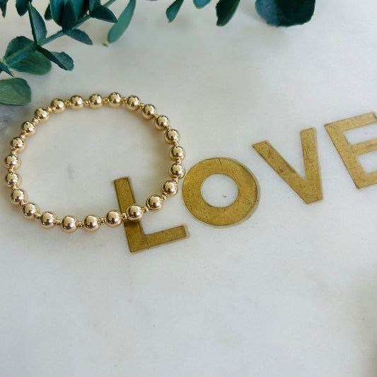14ct 6mm & 2.5mm Combination Bracelet - Gold Filled