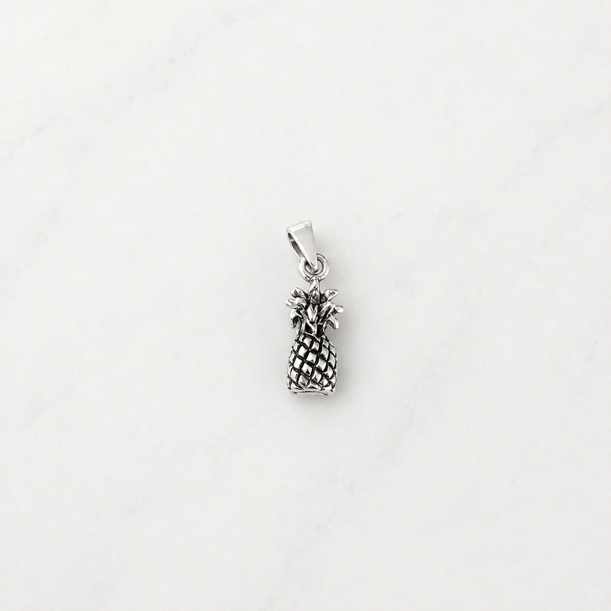 3D Pineapple Charm - Sterling Silver