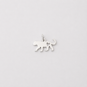 Leopard Charm with Cut Out Heart - Sterling Silver