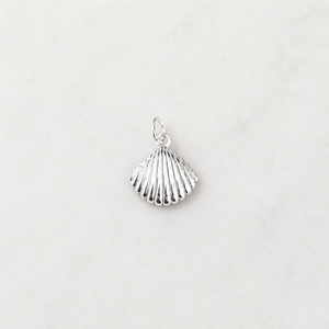 Medium Scallop Shell Charm - Sterling Silver