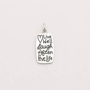 “Live Well, Laugh Often, Love Life” Charm - Sterling Silver