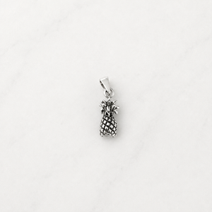 3D Pineapple Charm - Sterling Silver