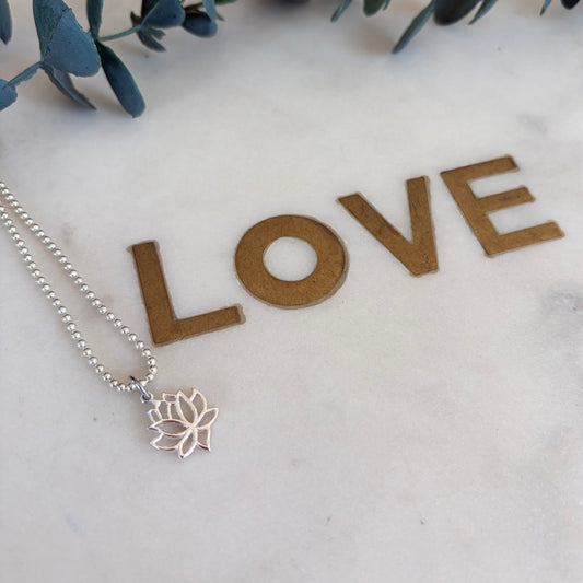 Small Lotus Flower - Sterling Silver