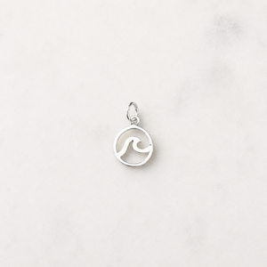 Beach Wave Charm - Sterling Silver