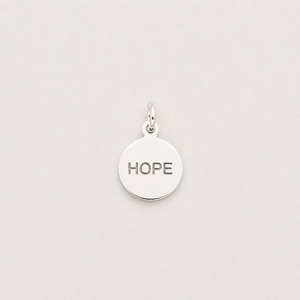 “Hope” Circle Charm - Sterling Silver