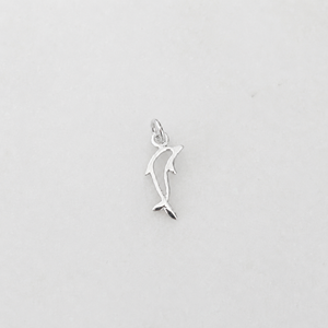 Dolphin Outline Charm - Sterling Silver