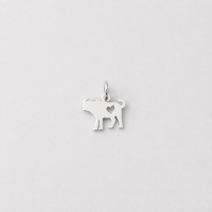 Buffalo Charm with Cut Out Heart - Sterling Silver