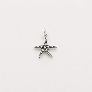 Detailed Small Star Fish Charm - Sterling Silver