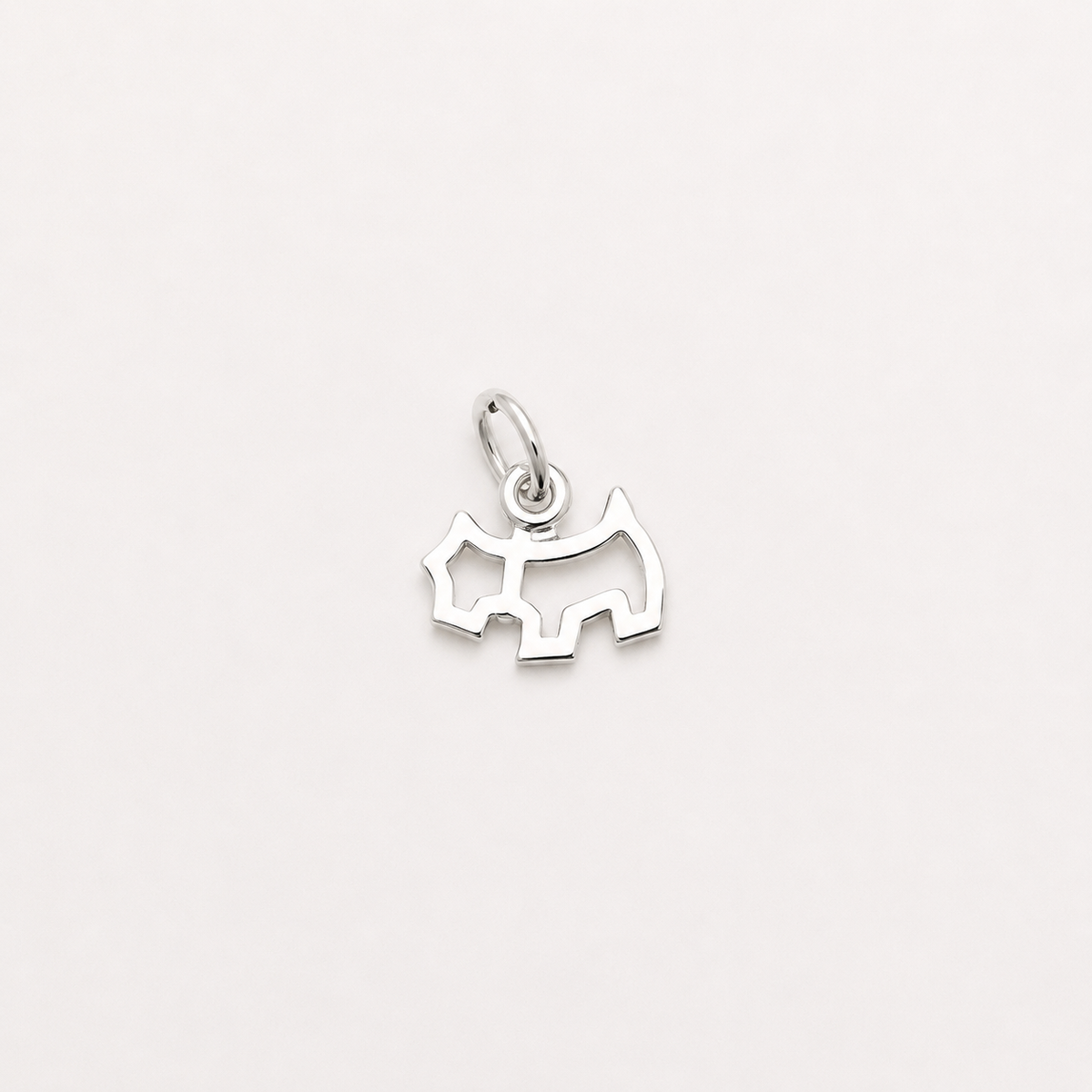 Cut Out Dog Charm - Sterling Silver