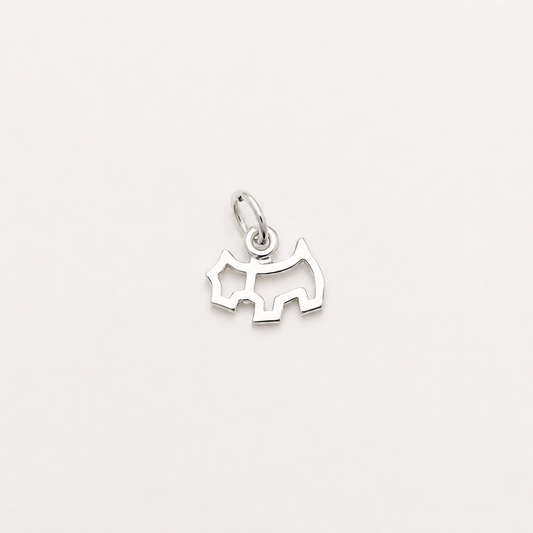 Cut Out Dog Charm - Sterling Silver