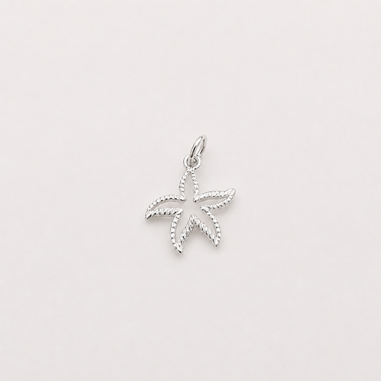 Cut Out Star Fish Charm - Sterling Silver