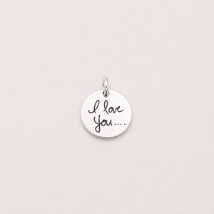 “I Love You” Circle Charm - Sterling Silver