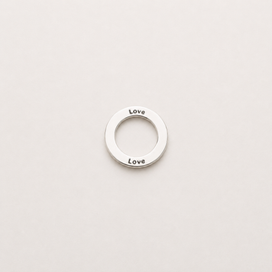 “Love” Circle Charm - Sterling Silver