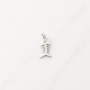 Fishbone Charm - Sterling Silver