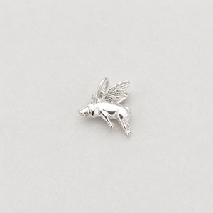 Flying Pig Charm - Sterling Silver