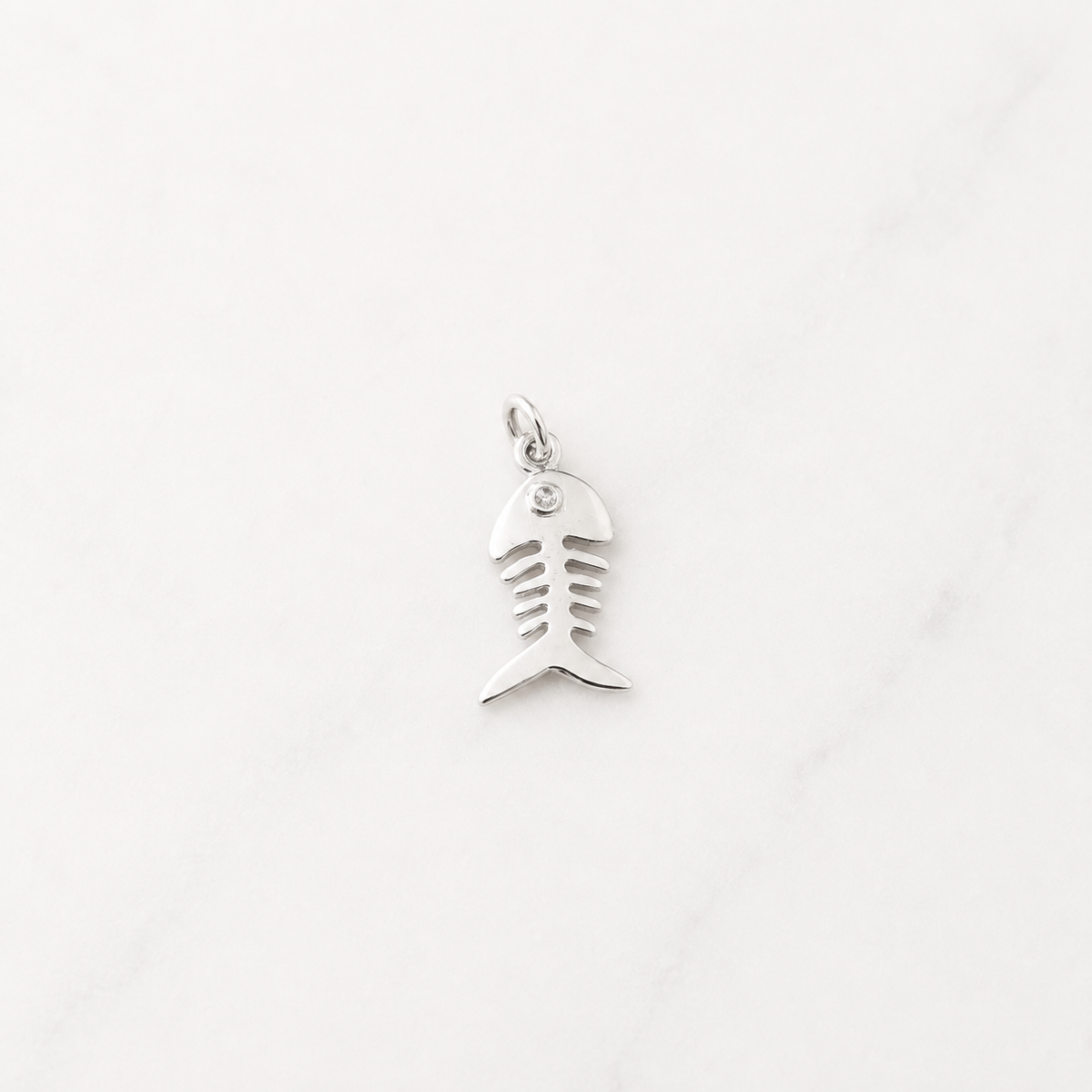 Fishbone Charm - Sterling Silver