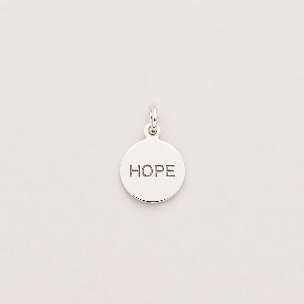 “Hope” Circle Charm - Sterling Silver