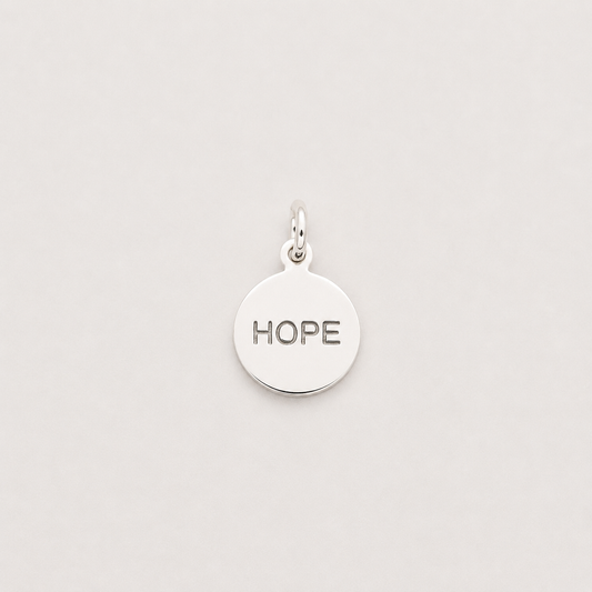 “Hope” Circle Charm - Sterling Silver