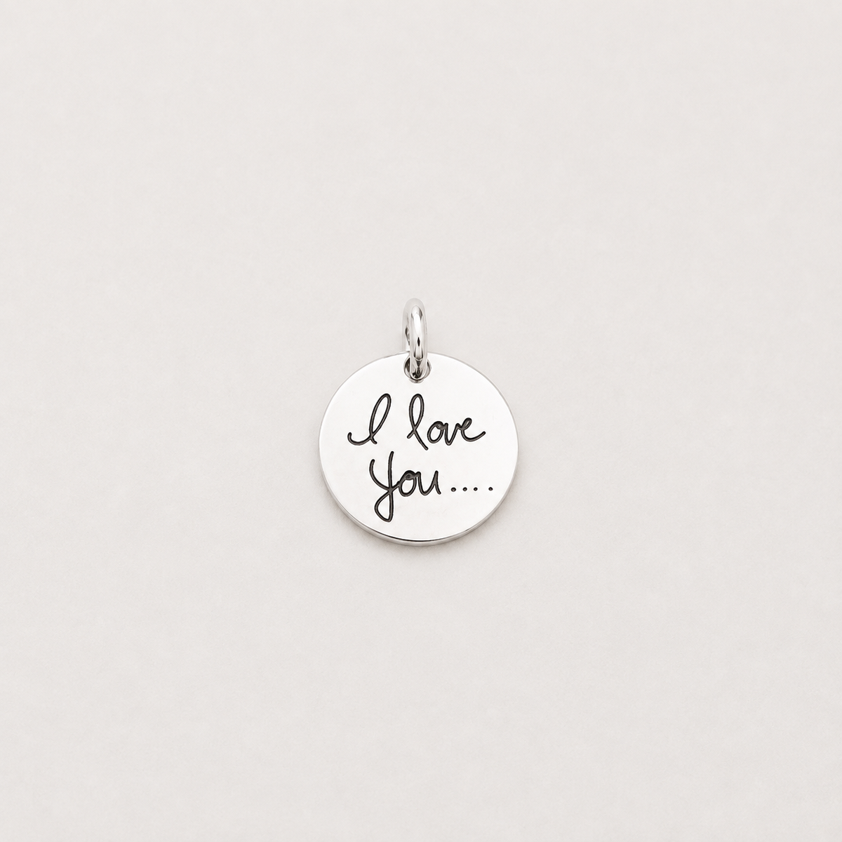 “I Love You” Circle Charm - Sterling Silver