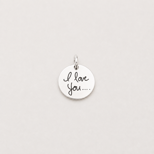 “I Love You” Circle Charm - Sterling Silver