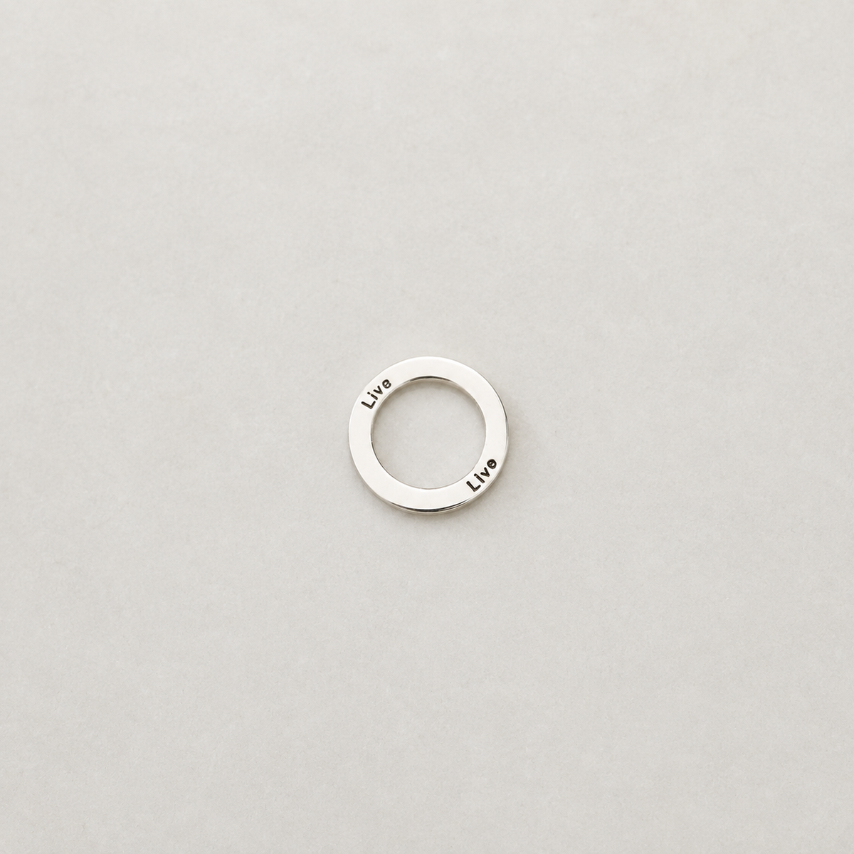 “Live” Circle Charm - Sterling Silver
