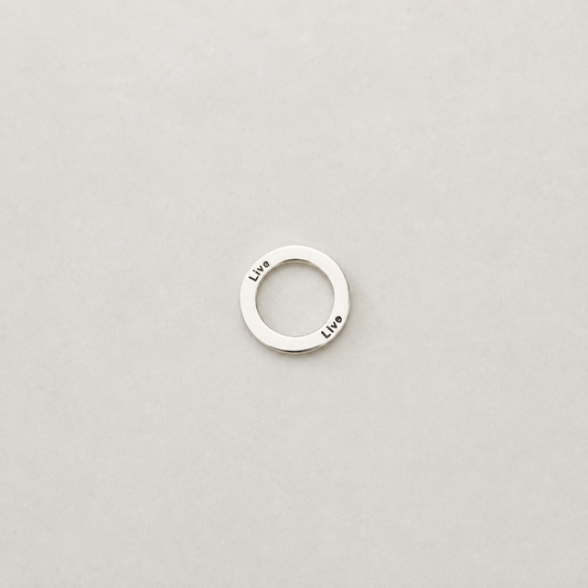 “Live” Circle Charm - Sterling Silver