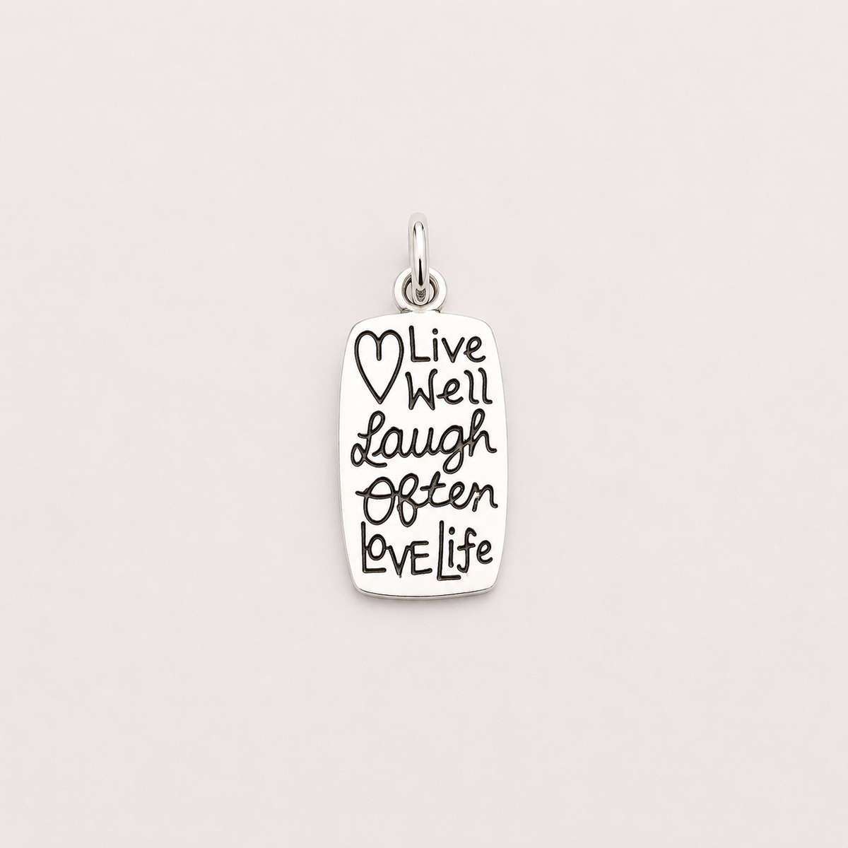 “Live Well, Laugh Often, Love Life” Charm - Sterling Silver