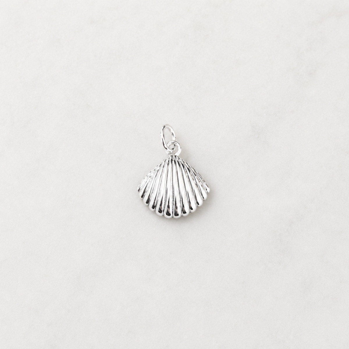 Medium Scallop Shell Charm - Sterling Silver
