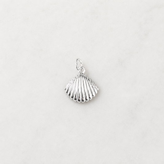 Medium Scallop Shell Charm - Sterling Silver