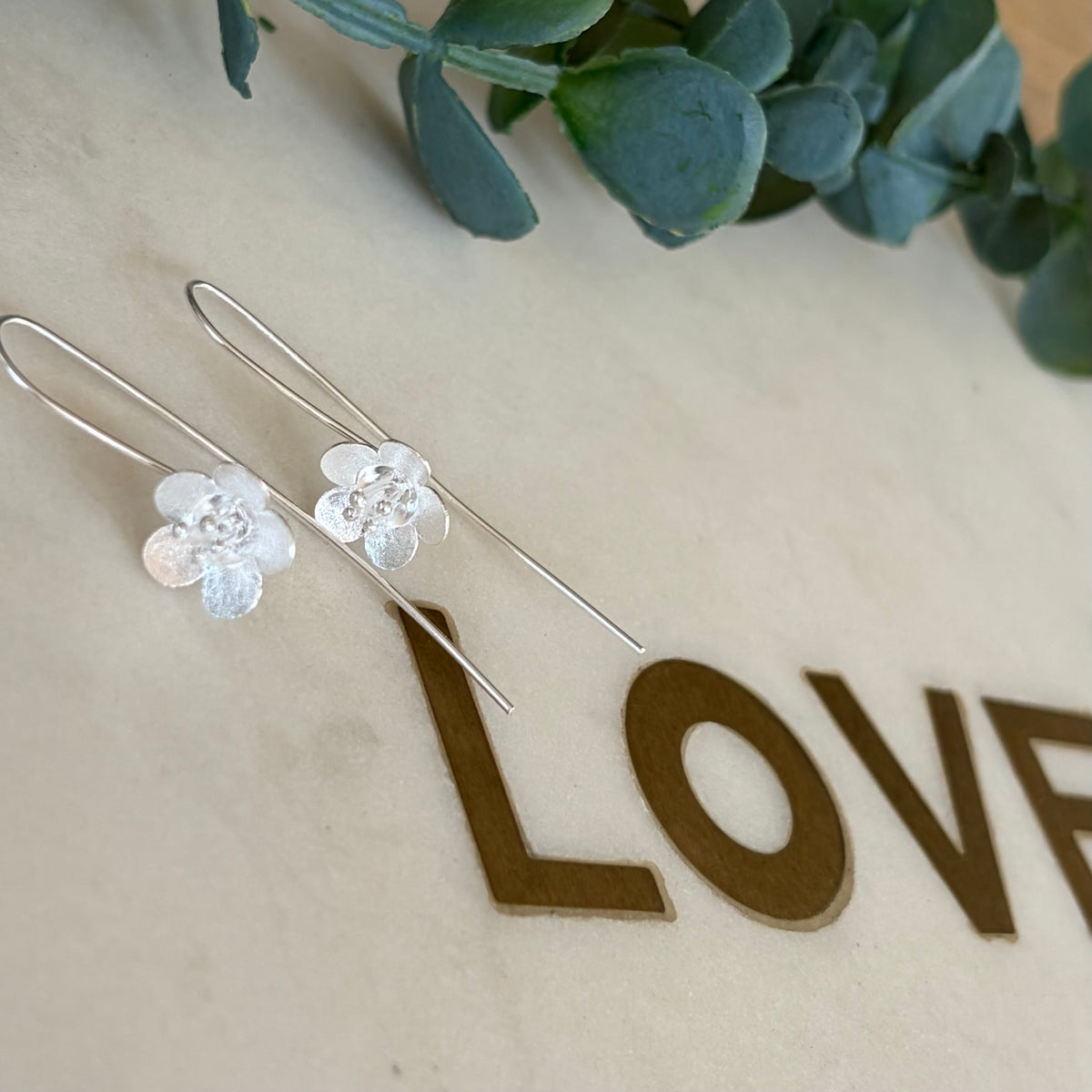 Orchid Threader Drop Earrings - Sterling Silver