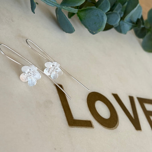 Orchid Threader Drop Earrings - Sterling Silver