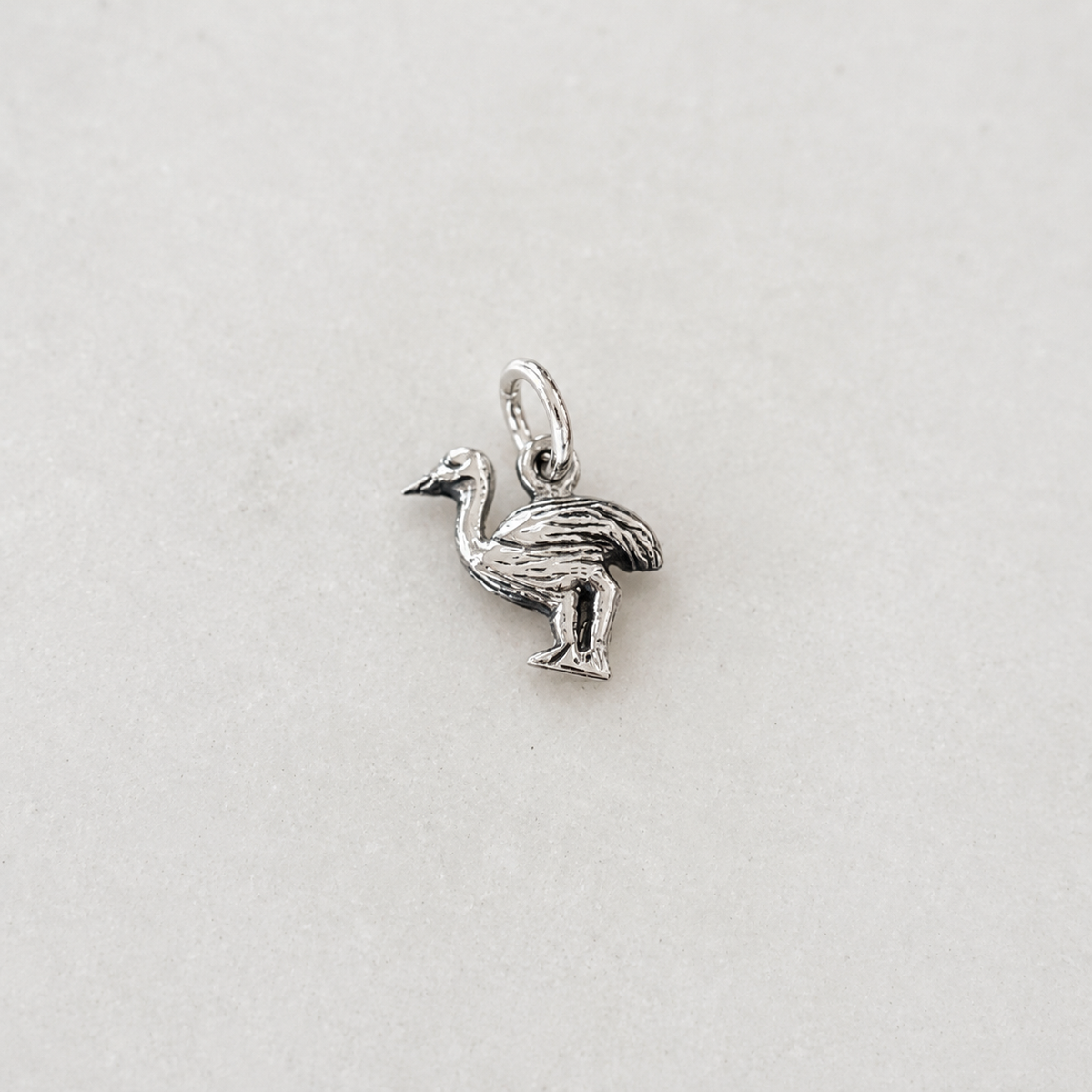 Ostrich Charm - Sterling Silver