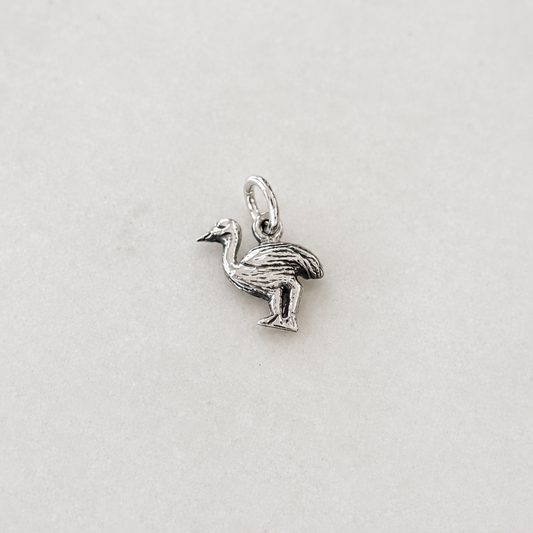 Ostrich Charm - Sterling Silver