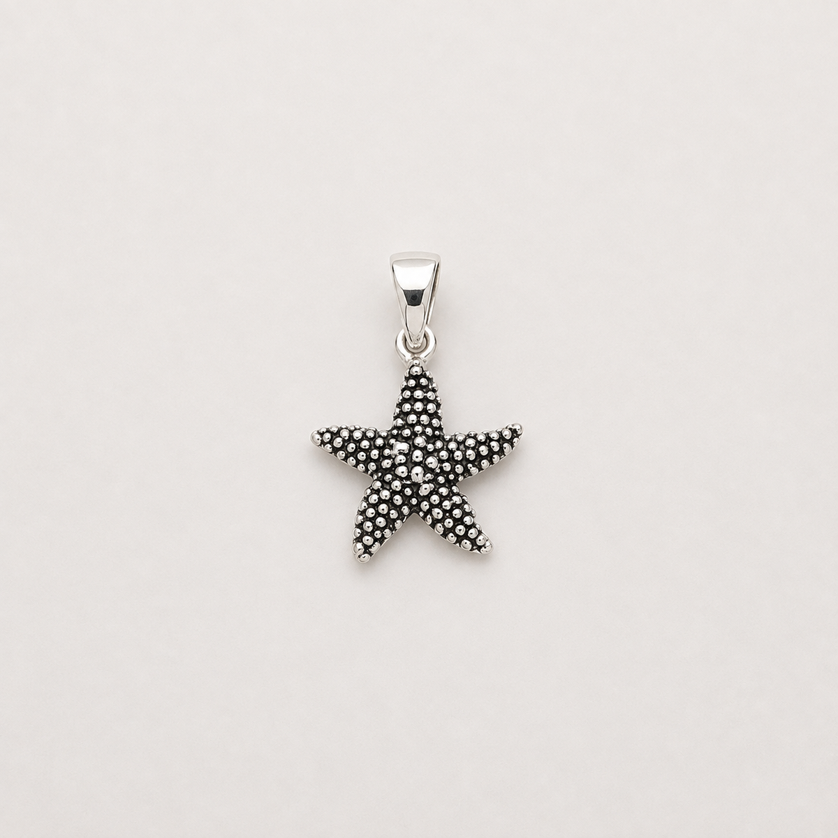Oxidised Star Fish Charm - Sterling Silver