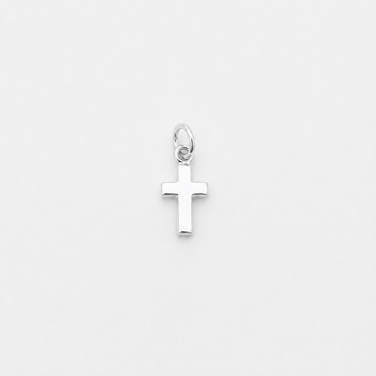 Puff Cross Charm - Sterling Silver