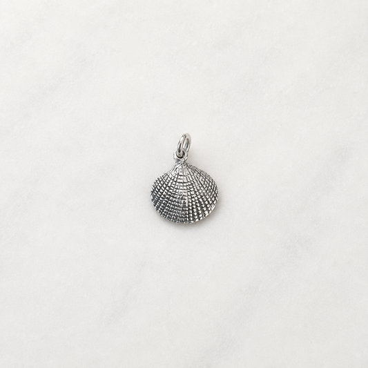 Fine Detailed Scallop Shell Charm - Sterling Silver