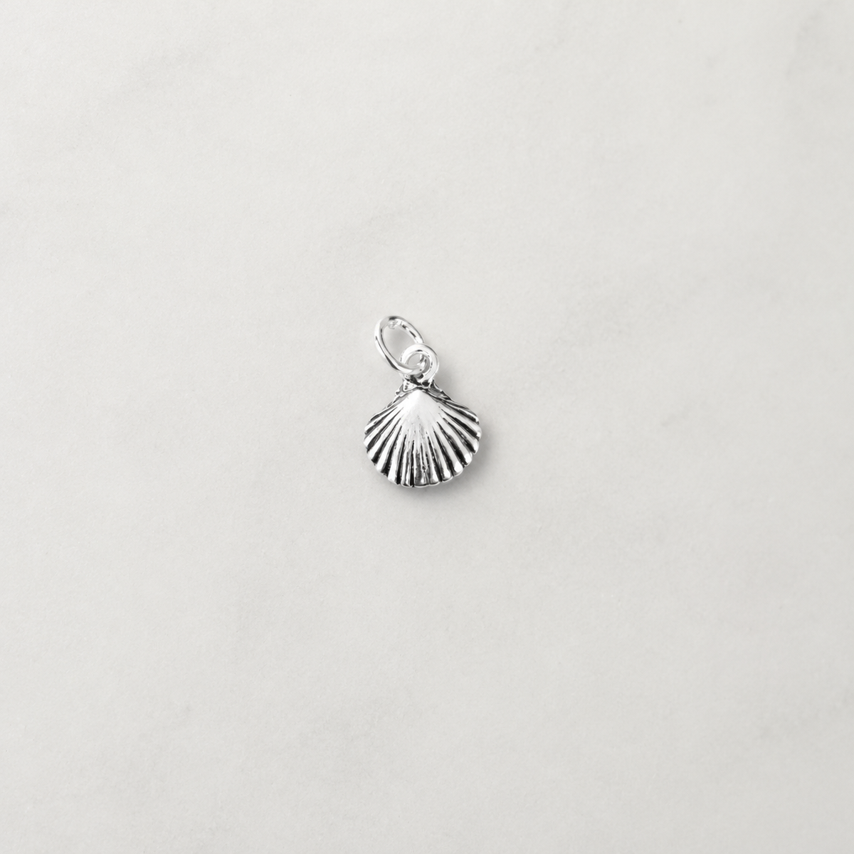 Small Scallop Shell Charm - Sterling Silver