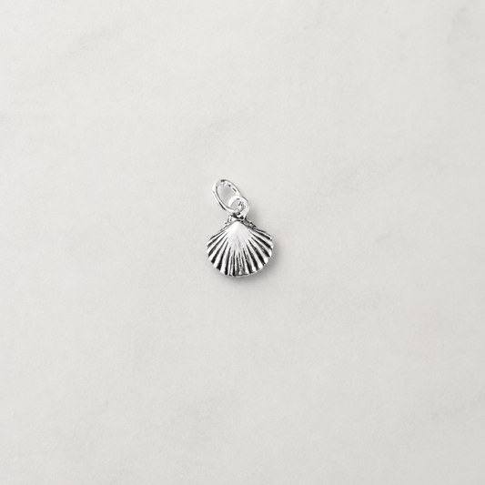 Small Scallop Shell Charm - Sterling Silver