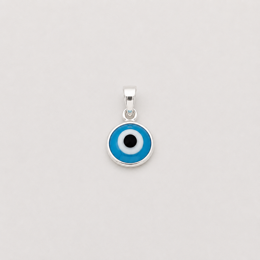 Turquoise Evil Eye Charm - Sterling Silver