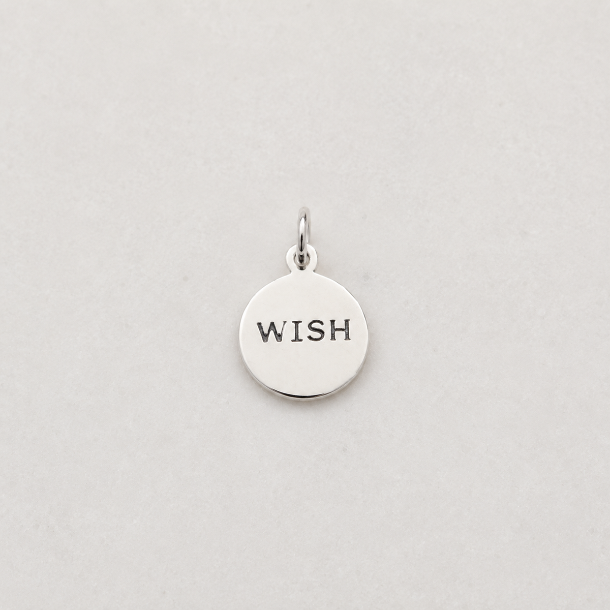 “Wish” Disc Charm - Sterling Silver